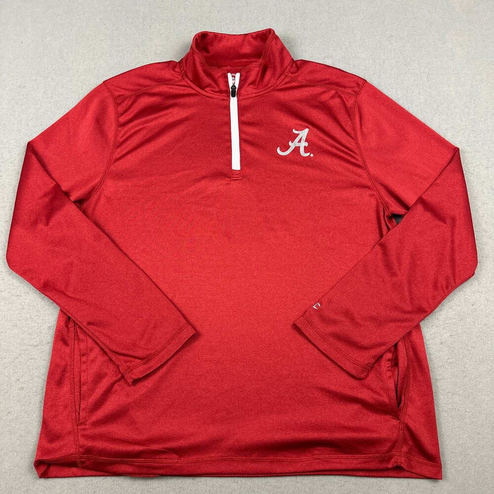 Alabama Crimson Tide Sweater Men XL Red Champion 1/4 Zip Pullover Football *